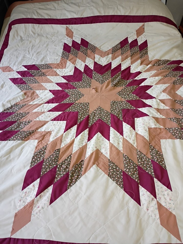 Vintage Patchwork Quilt Blanket Star Pattern