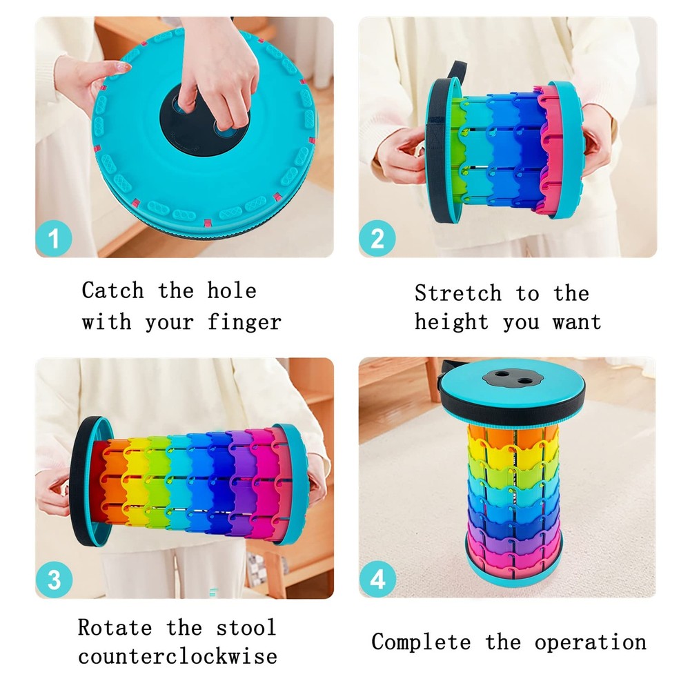 Lightweight Folding Stool Upgraded Collapsible Chair, Retractable Stool with ...