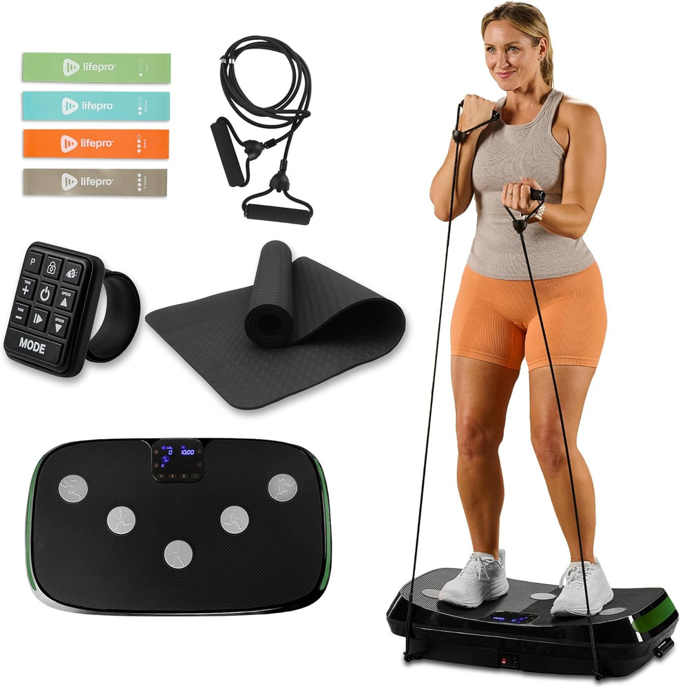 Rumblex 4D Vibration Plate Exercise Machine with Triple Motor Oscillation, Linea