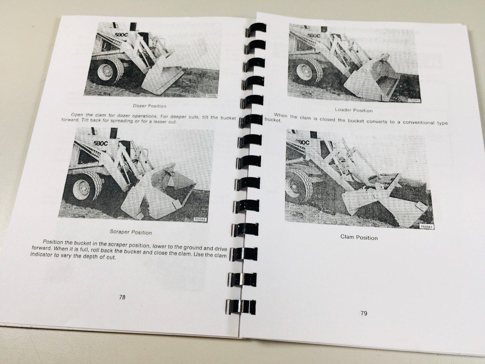 Case 580C Tractor Loader Backhoe Owners Operators Manual Coil Bound