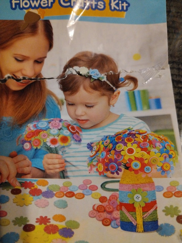 Diy Button Bouquet Hand button flowers Optional Style Ages 3+ craft
