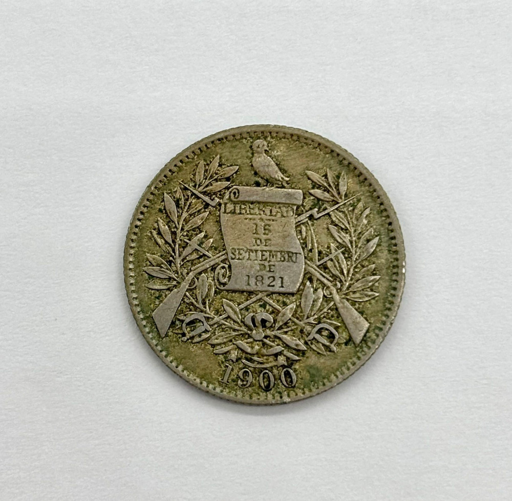 Guatemala Nickle 1/2 Real Coin 1900
