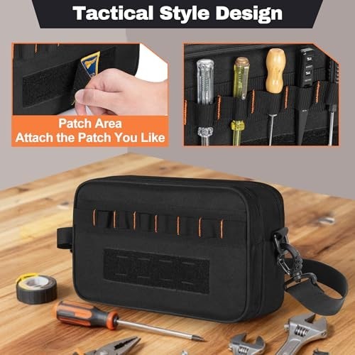 Compact Tool Bag with Pouch, Electric Tester Storage for Multimeter & Voltage To