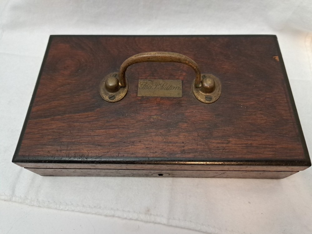 Antique Technical Mathematical Drawing Instruments Set Geometry in Wood Box