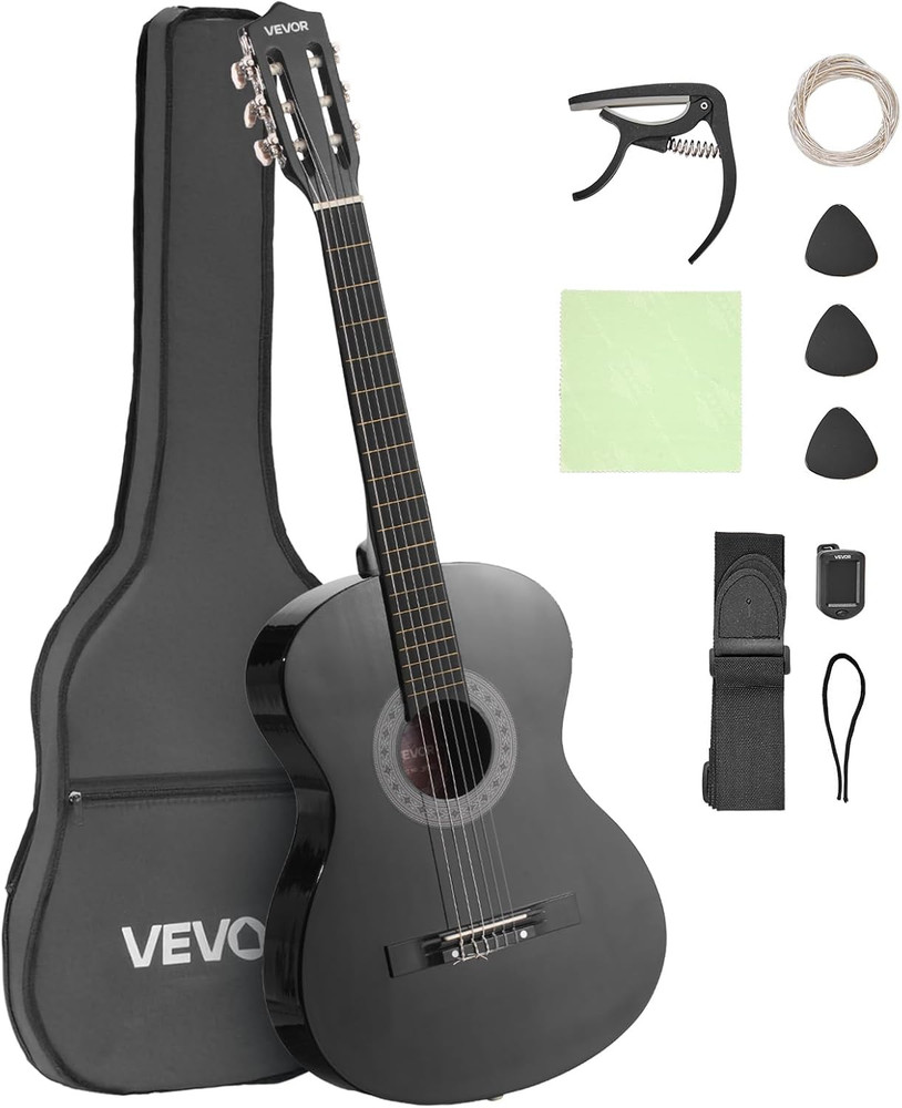 Acoustic Guitar, Classical Guitar Starter Kit for Beginners, with Nylon Strings,