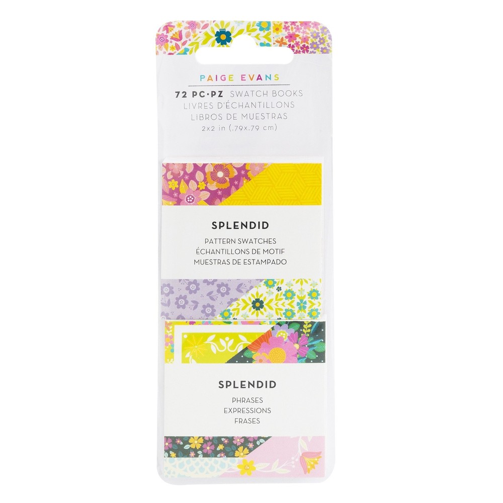 Paige Evans Splendid Mini Swatch Books 2"X2" 72/Pkg-Pattern & Phrase, 36 Sheets