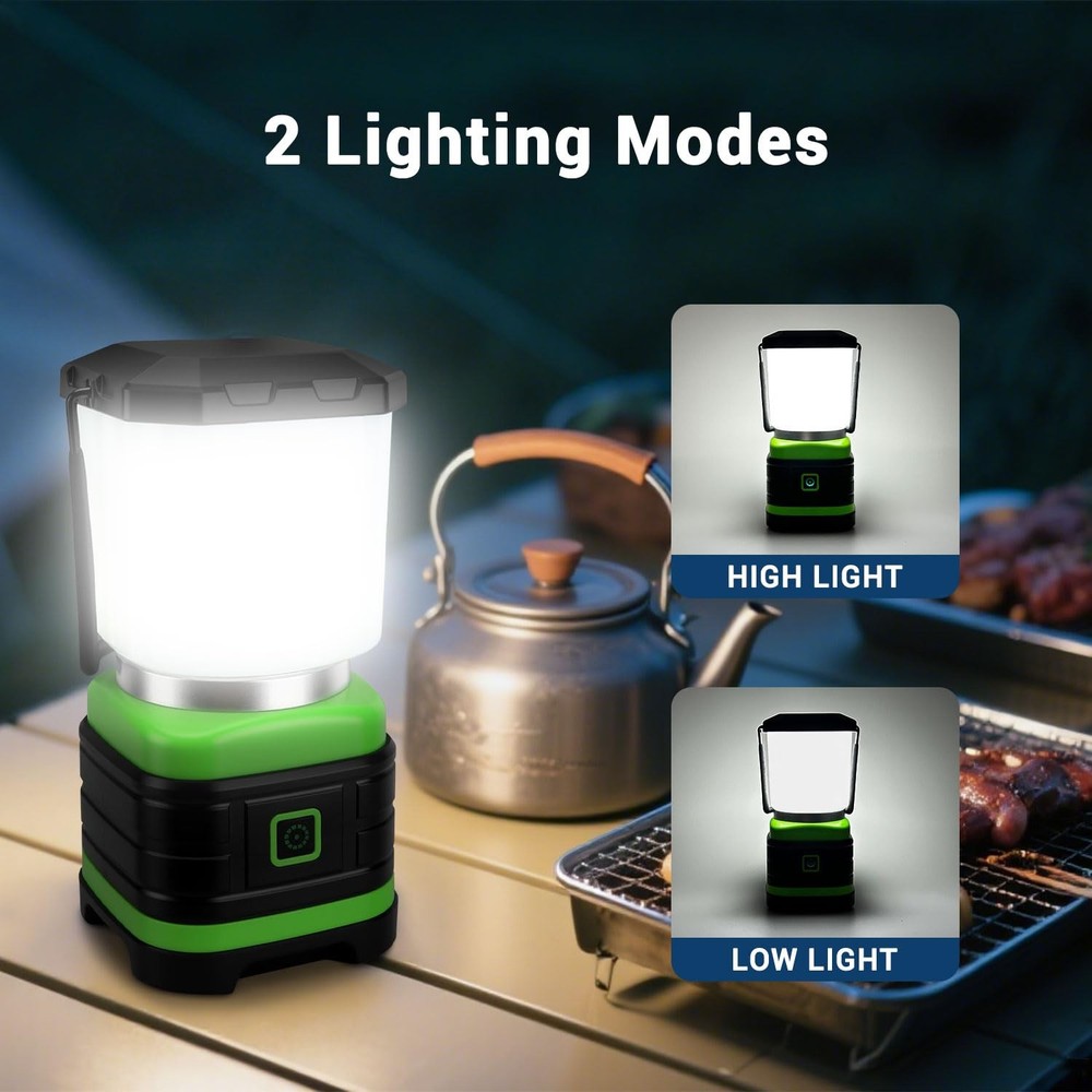 EXTRASTAR Camping Lantern, Lanterns for Power Outages, 2 Flash 1 pc, Green