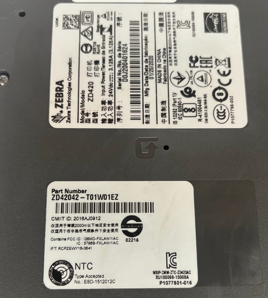 ZEBRA ZD420 THERMAL DESKTOP LABEL PRINTER