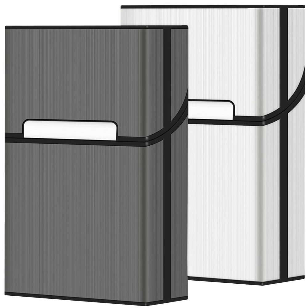 Cigarette Case 2 Pack, Magnetic Switch 20pcs Cigarette Holder Case for Men Wo...