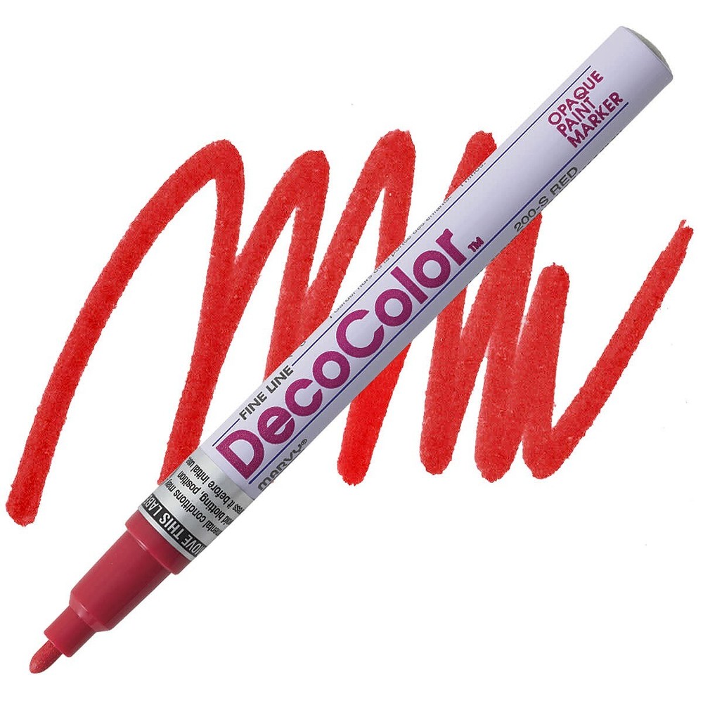 DecoColor, Paint Marker, Red Ink, Fine Point, Opaque Marker, Permanent, Gloss