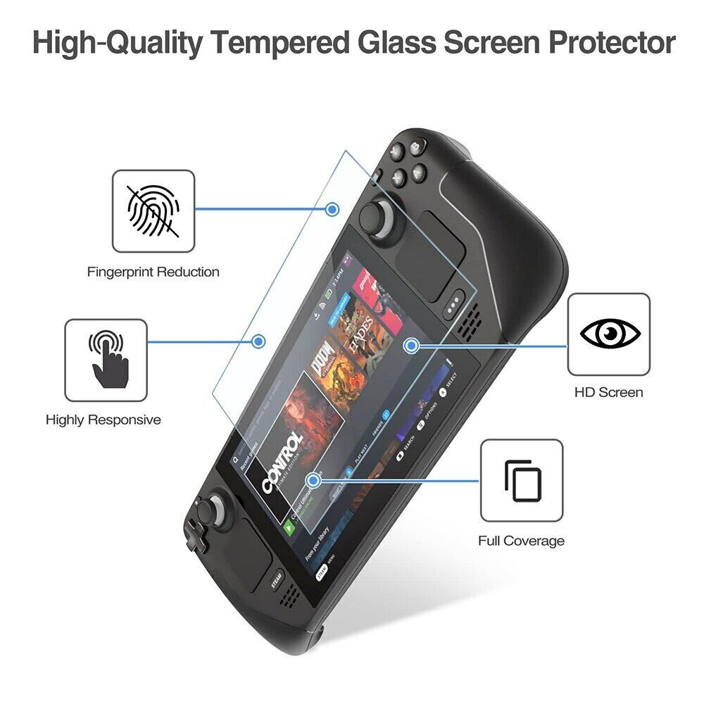 10PCS For Steam Deck Game Console Tempered Glass Cover 9H Clear Screen Protector
