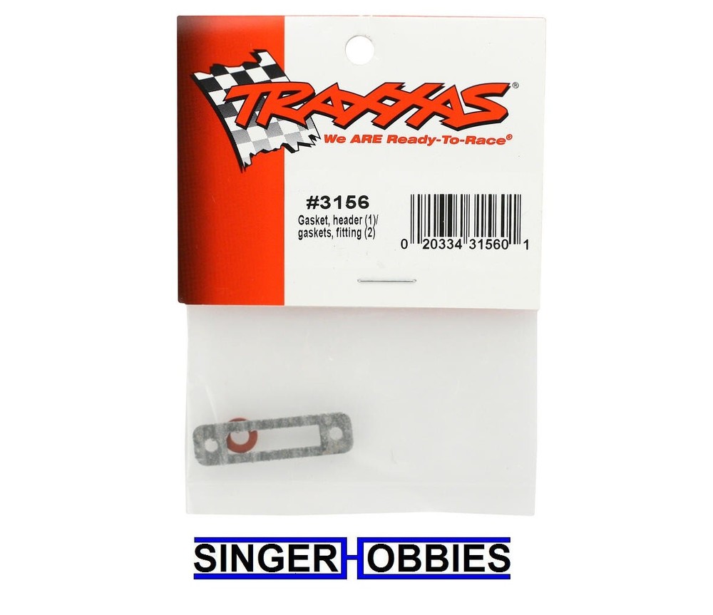 Traxxas 3156 Exhaust header gasket (1)/ gaskets, pressure fitting (2)  TRA1
