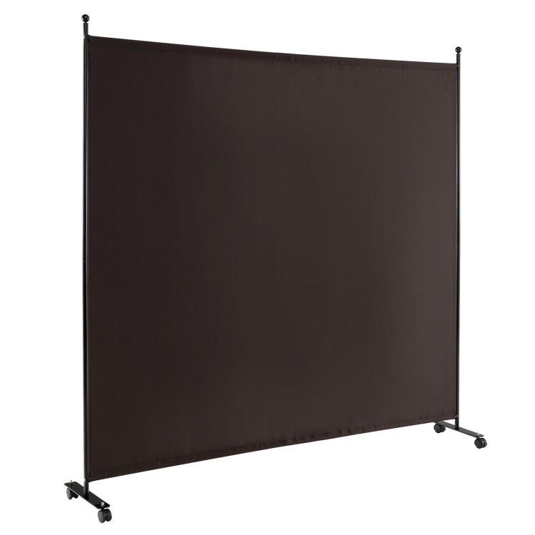 6-Foot Single Panel Room Divider on Wheels - Portable Folding Privacy Screen