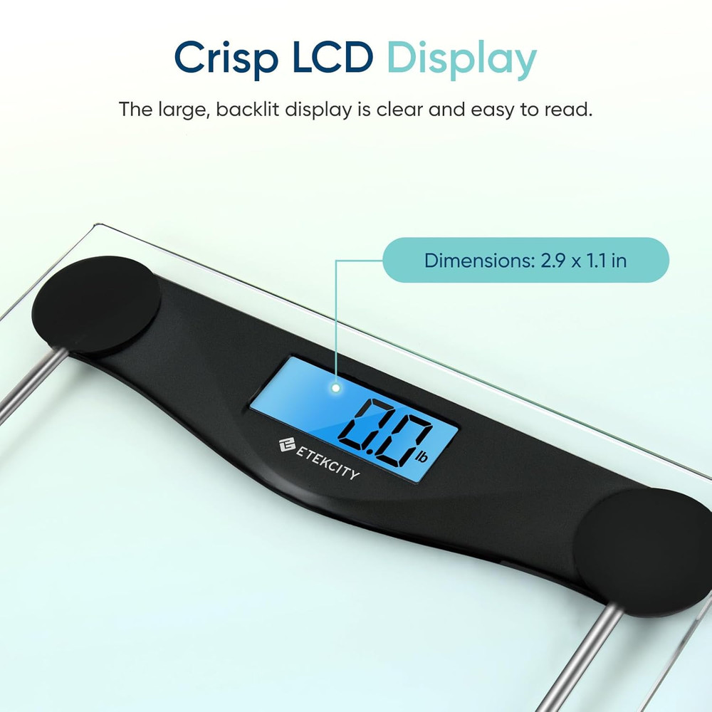 Digital Body Weight Bathroom Scale, Large Blue LCD Backlight Display, High Preci