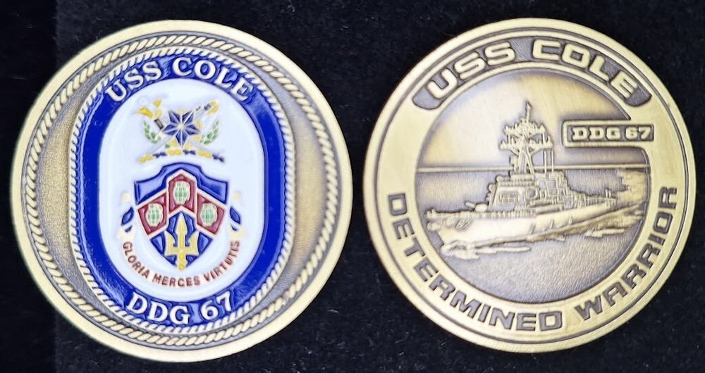 DDG-67 USS COLE - Determined Warrior - Navy Challenge Coin