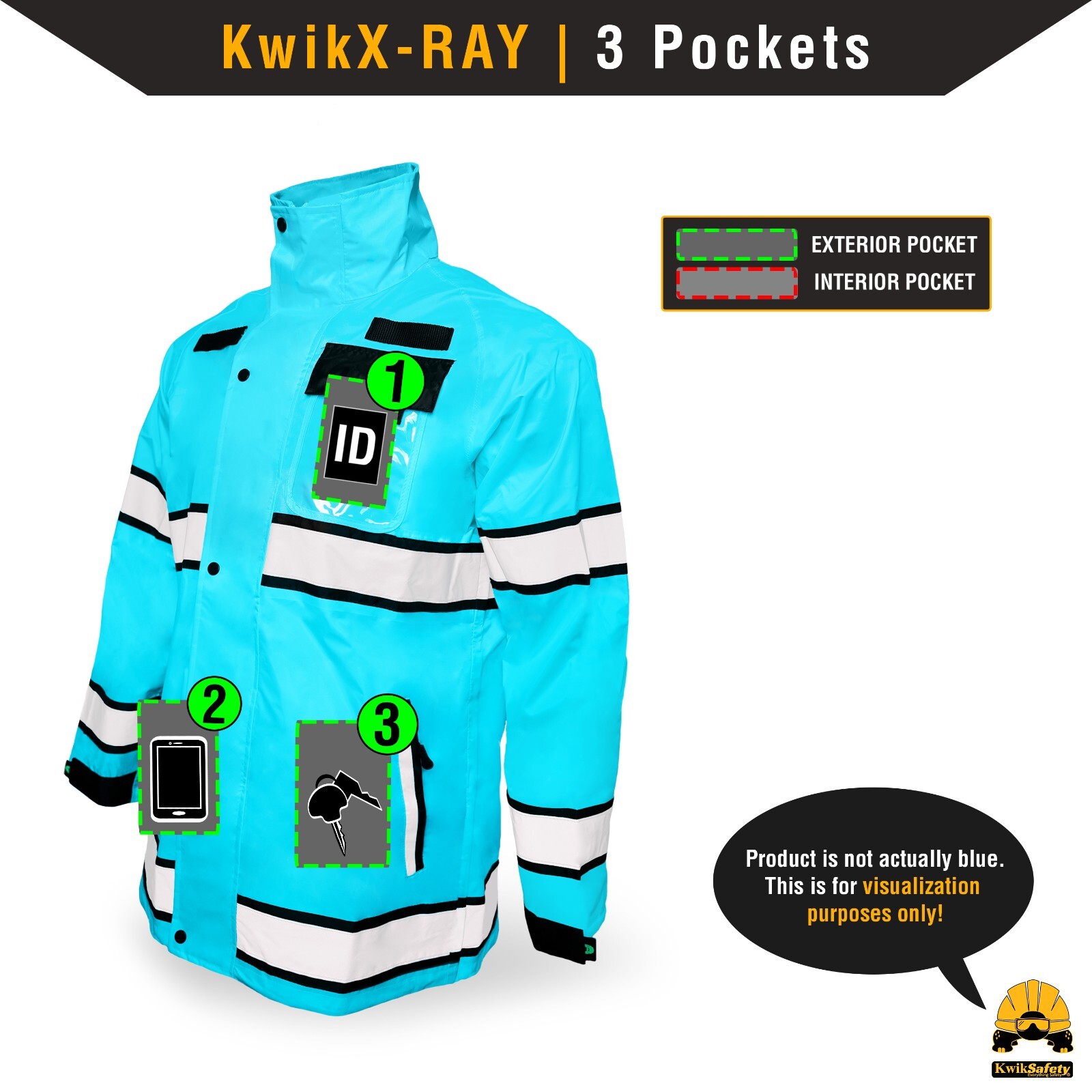 KwikSafety TORRENT Class 3 Safety Rain Jacket | Class 3 ANSI OSHA Rain Gear