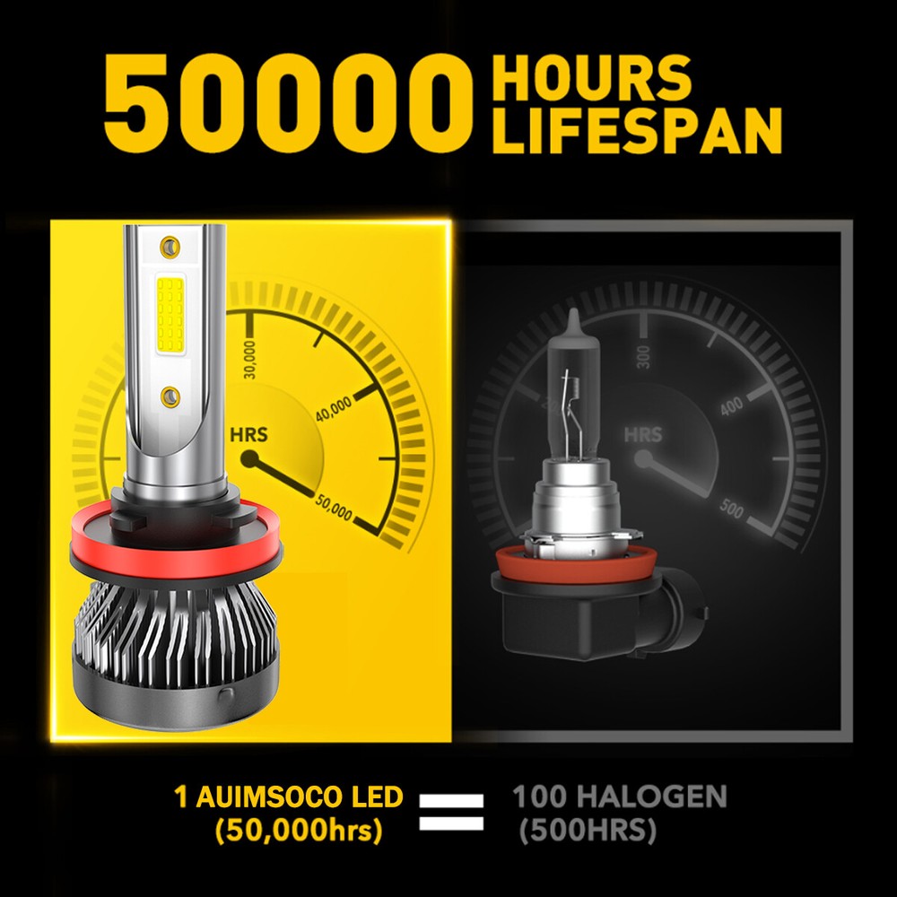 Pair H11 LED Headlight Kit Low Beam Bulb Super Bright 6500K White 1000000LM