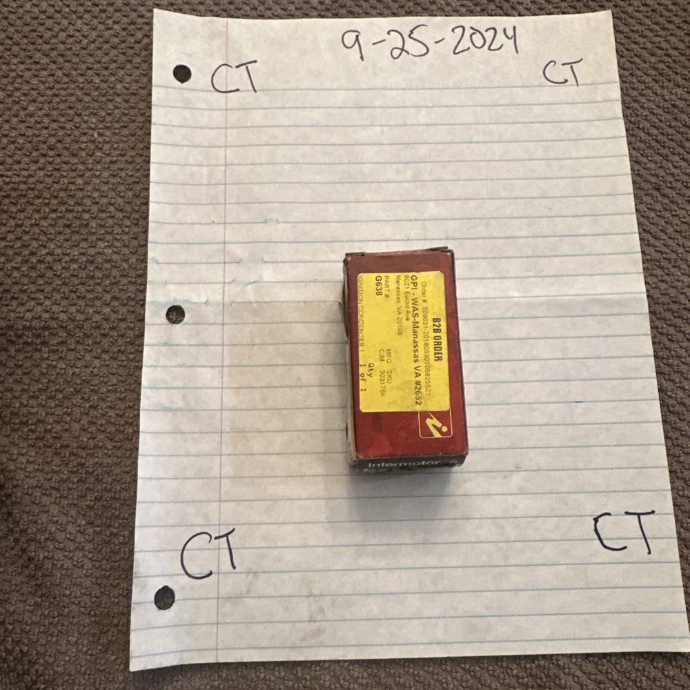 One New Intermotor Ignition Condenser LU207 G638