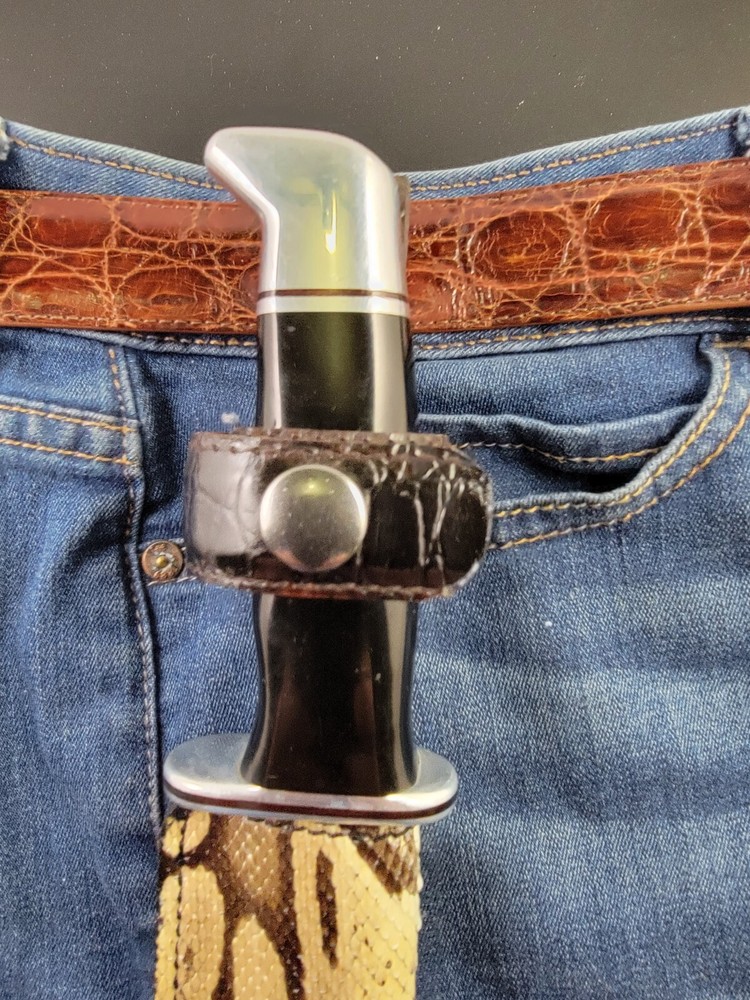 Buck Knives 119 Sheath Right Pull with Authentic Ball PYTHON Skin custom made