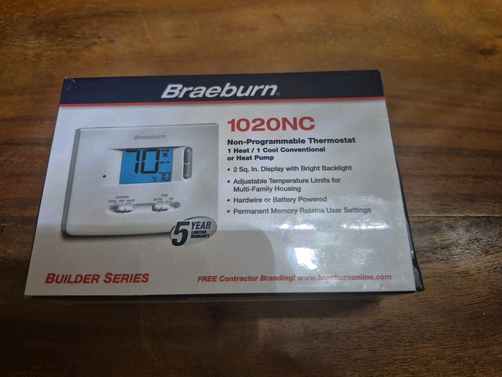 Braeburn 1020NC Non-Programmable Thermostat