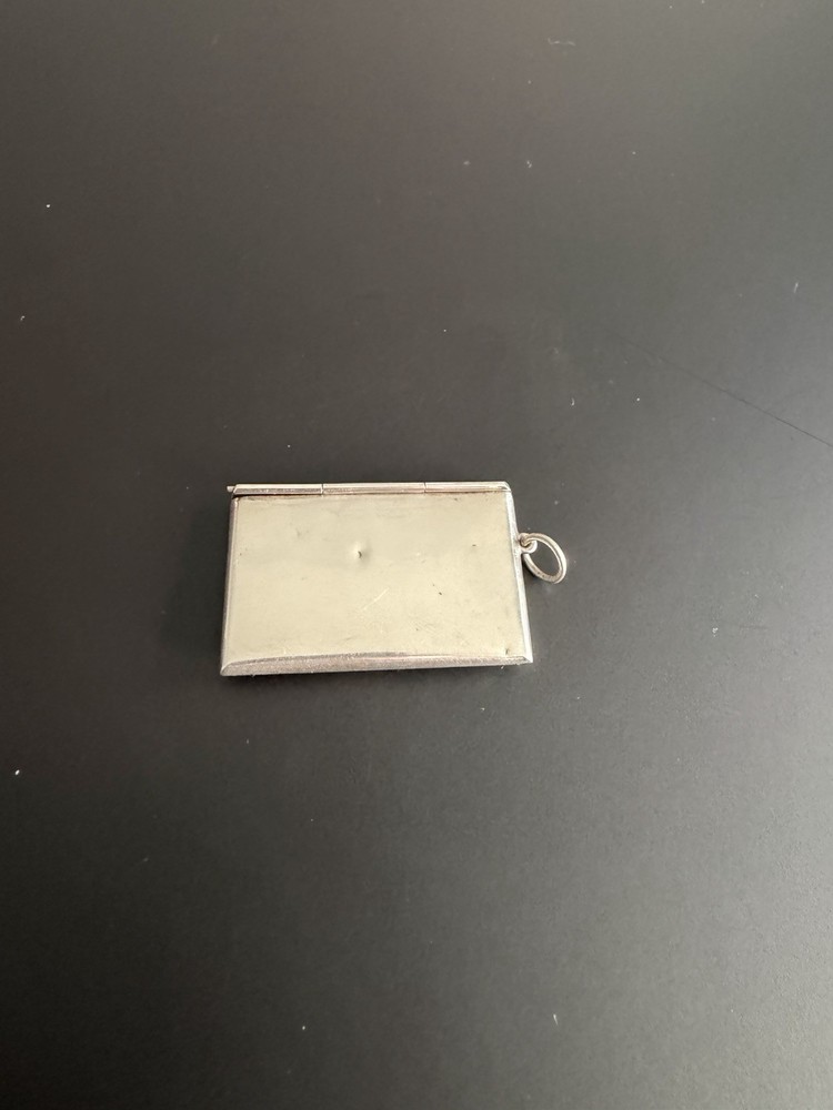 Edwardian Solid Silver Double Stamp Case Pendant Adie & Lovekin c1905 9g