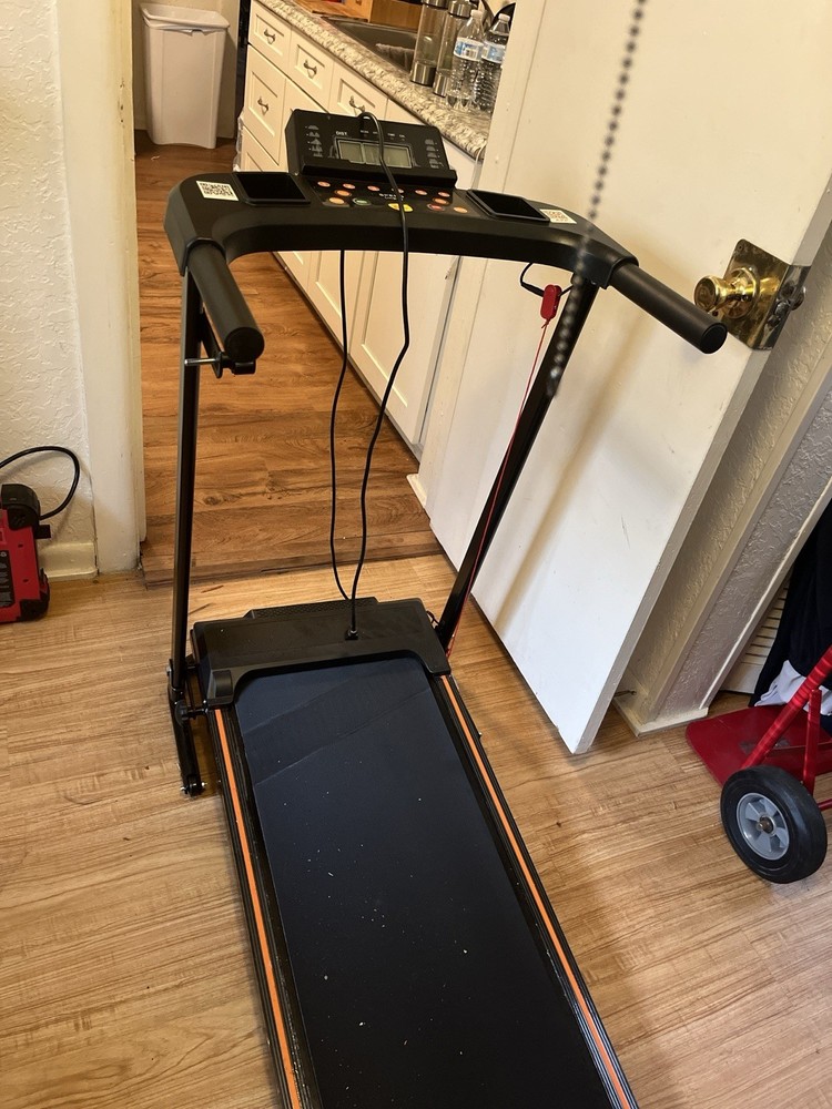 Electric Compact Folding Treadmill Black for Home Running & Gym Training