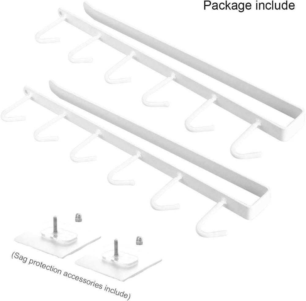 2pcs Mug Hooks Under Cabinet Cups Storage Hook Multifunction Self Adhesive