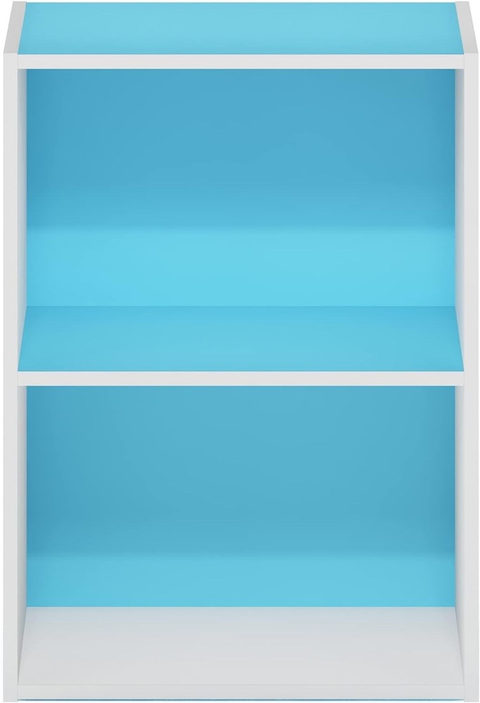 Luder Bookcase / Book / Storage 2-Tier Light Blue/White