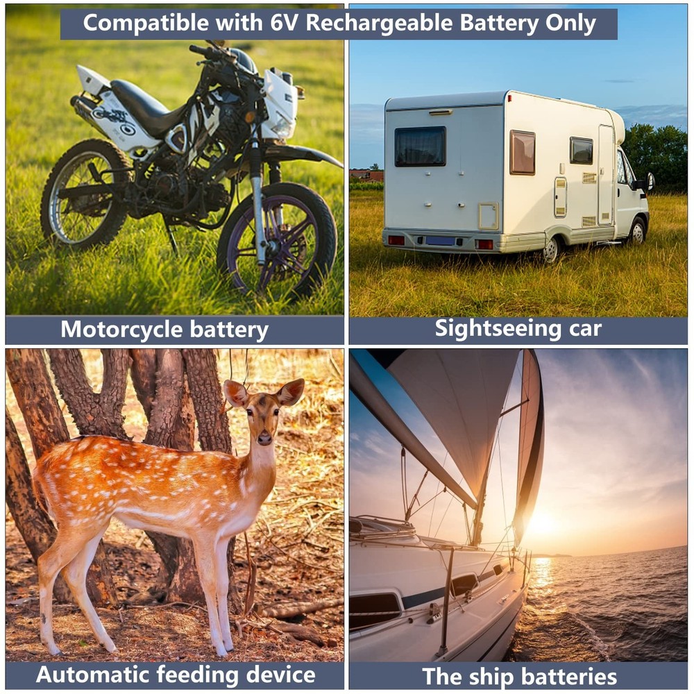6V Solar Panel For Deer Feeder, Efficient Charger W/adjustable Mountin
