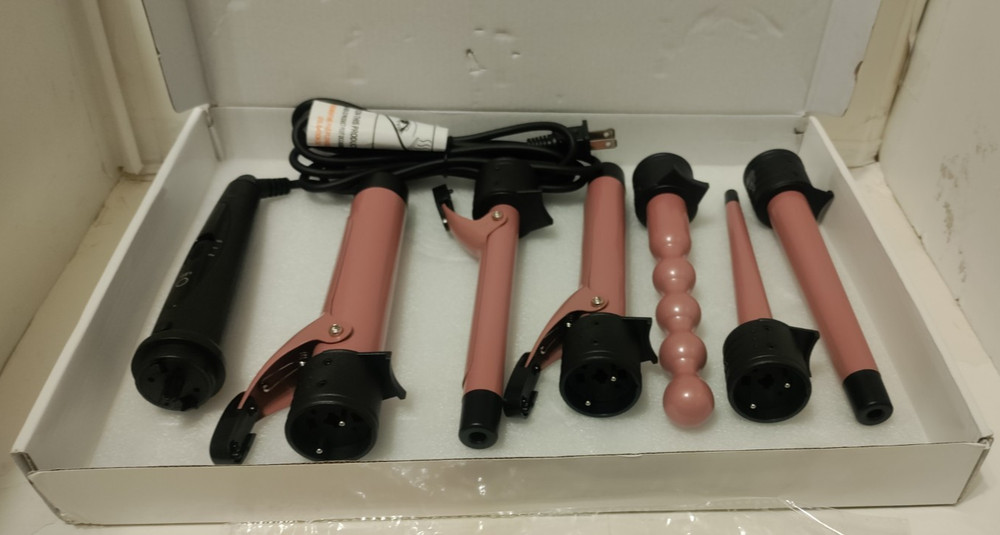 Interchangeable Ceramic Curler Set 6 IN 1 Adjustable Heat Settings Electric