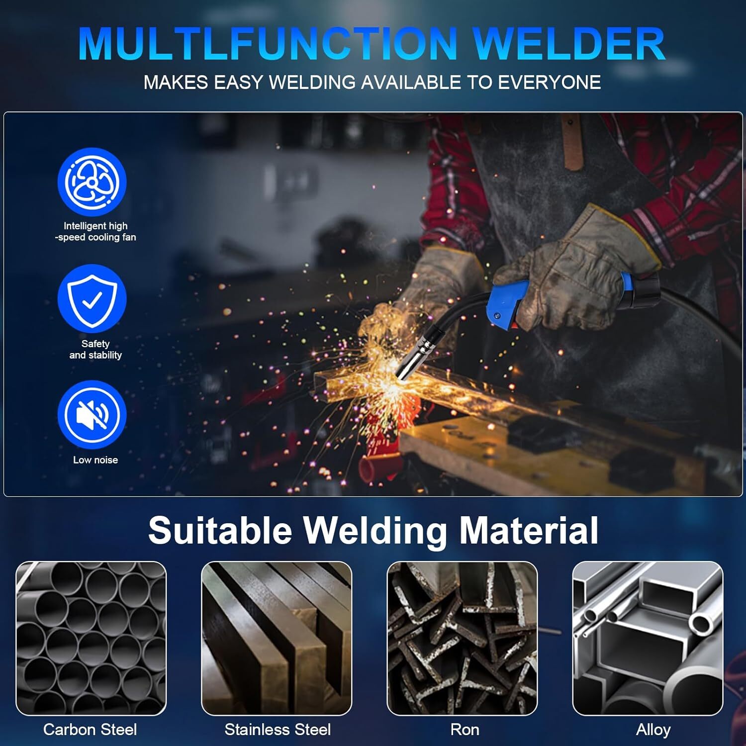 Reboot MIG Welder, 250Amp 6 in 1, 120V/240V Aluminum Multi Process Welding