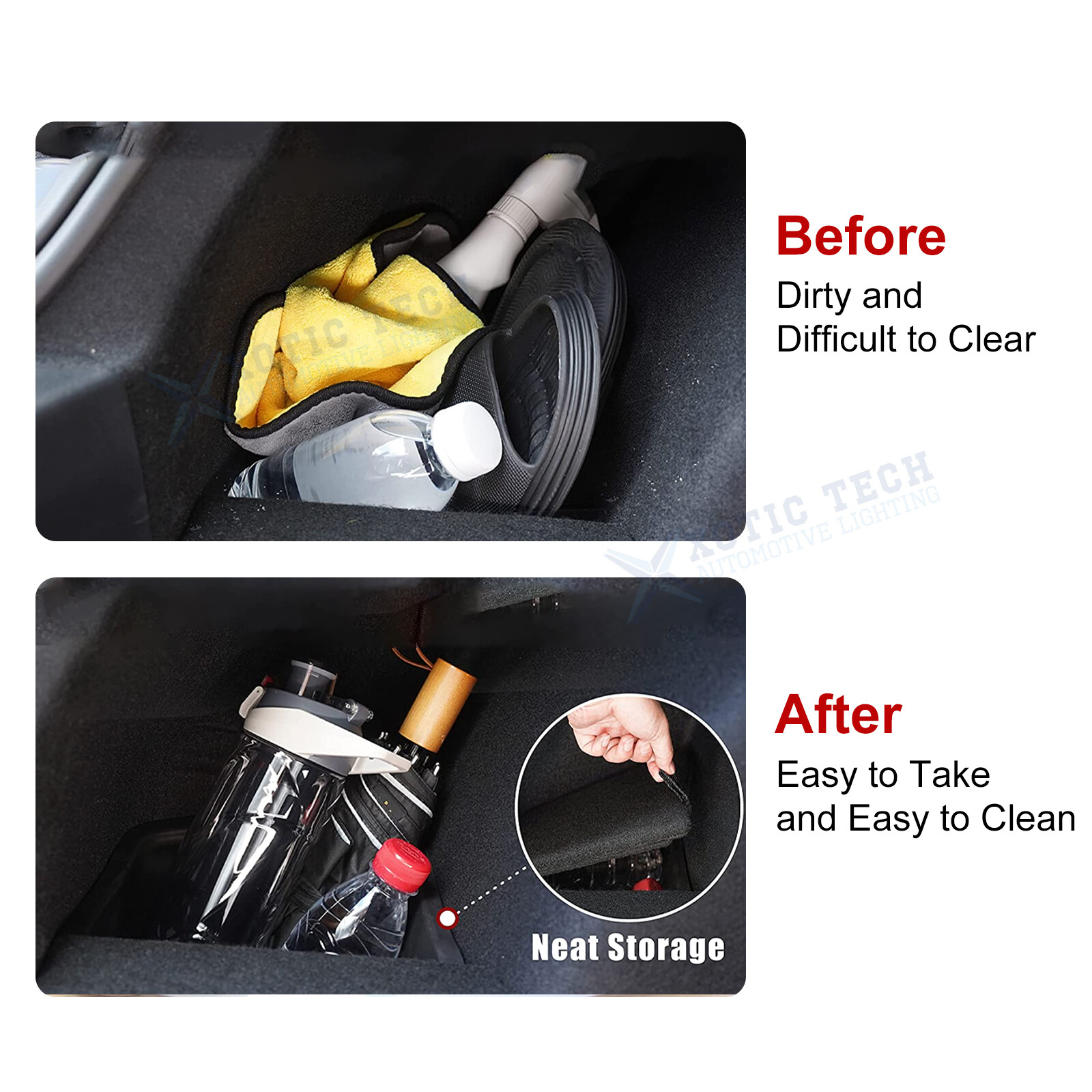 Set of 2 Trunk Side Box Storage Grocery Bin Cover Holder Fit Tesla Model Y 2022+