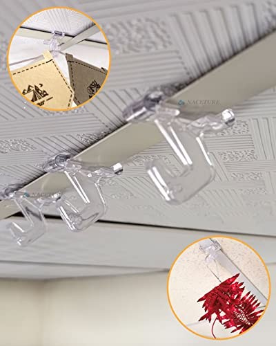 Clear Drop Ceiling Hooks Classroom Decorations - 12 Pack Polycarbonate 12Pack