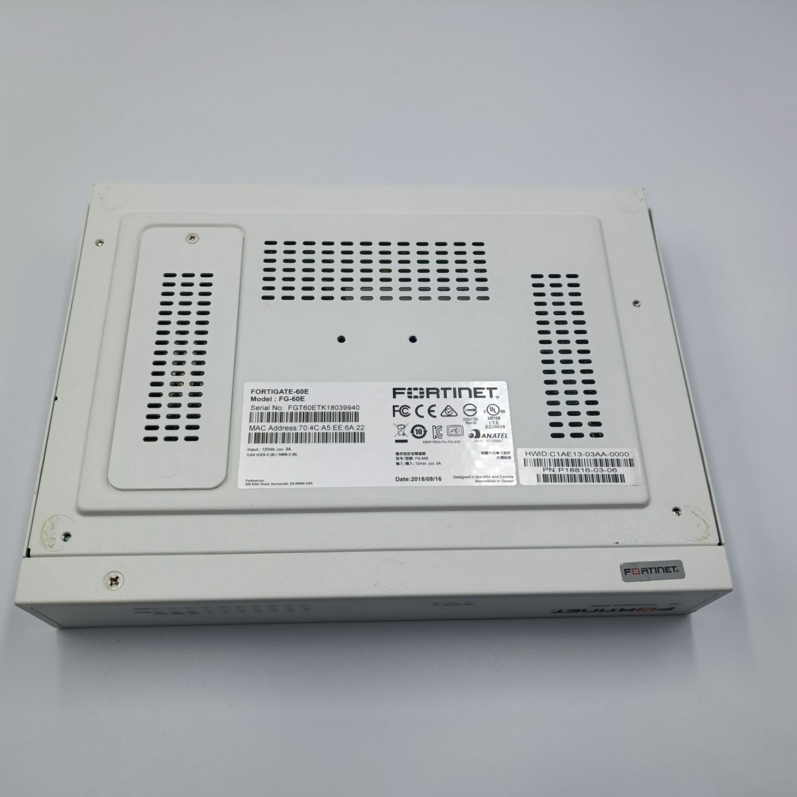 Fortinet FortiGate 60E FG-60E Network Security Firewall Appliance Tested Working