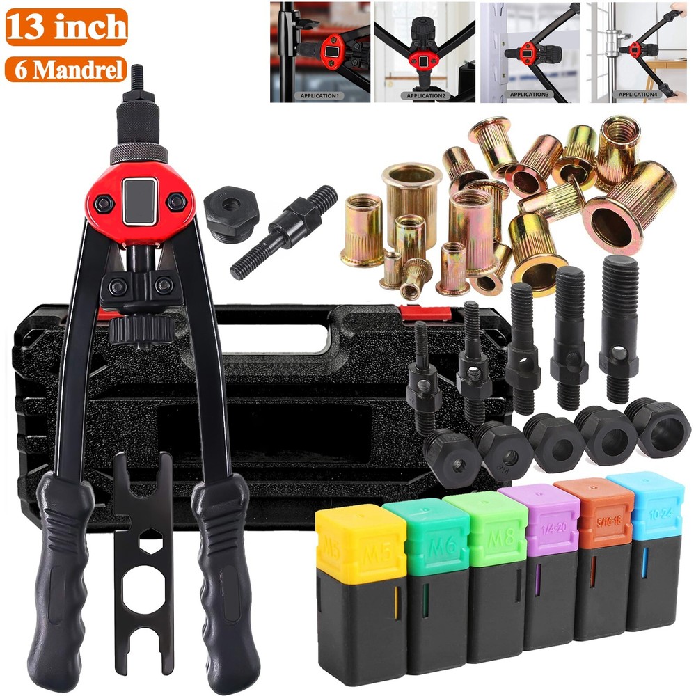 Rivet Nut Gun Kit Rivnut Setting Tools Nut Setter Tool Hand Blind Riveter 13"