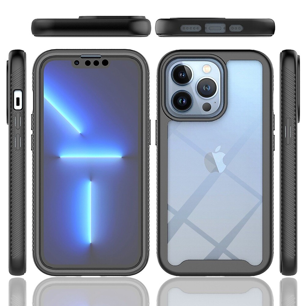 Shockproof Clear Case with Screen Protector For iPhone 15 Pro Max 14 13 12 11 XR