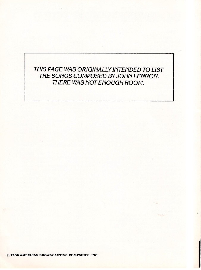 JOHN LENNON / WABC RADIO TOP 100 SONGS OF 1980 1st PRINTING HANDBILL / EX 2 NMT