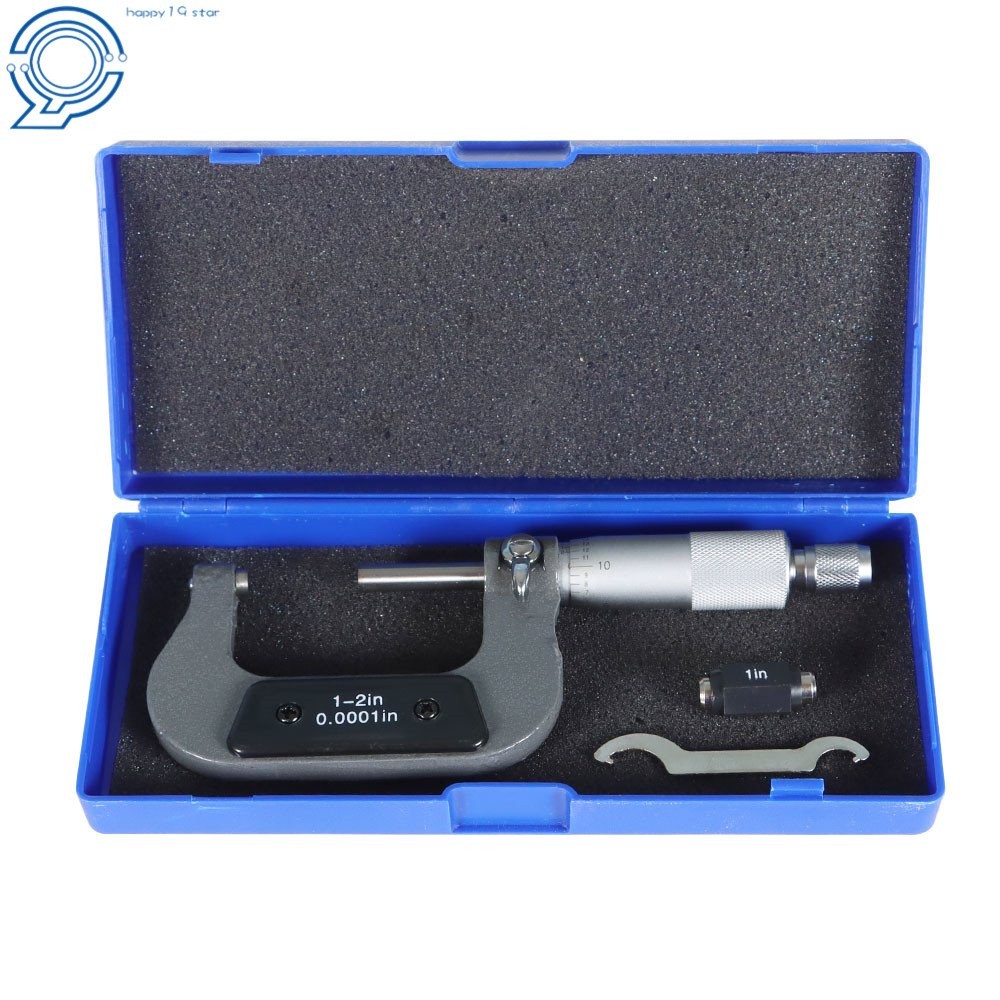 Outside Micrometer 1 - 2" Premium Carbide Tip High Precision Measure Tool