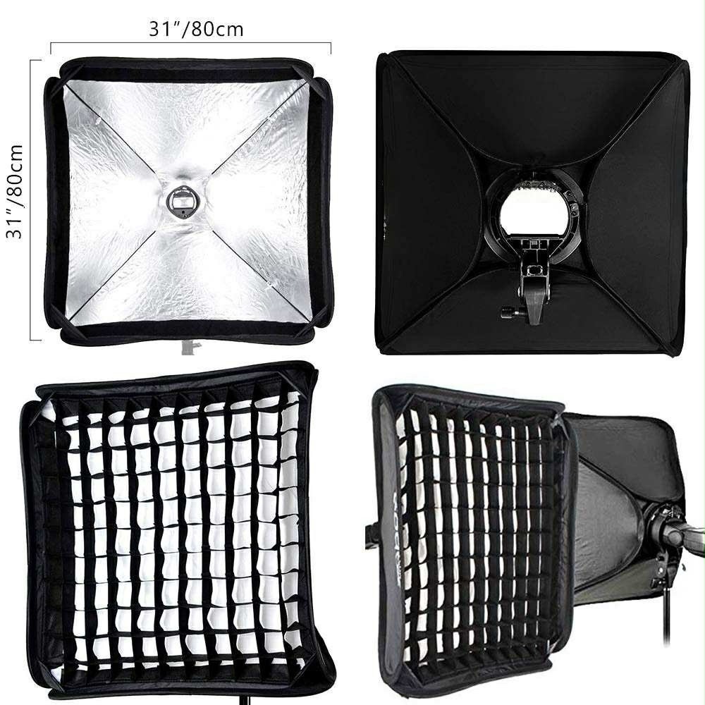 Bundle: Light Stand + Softbox + Continuous Light Kit + Bulb for Photo Studio