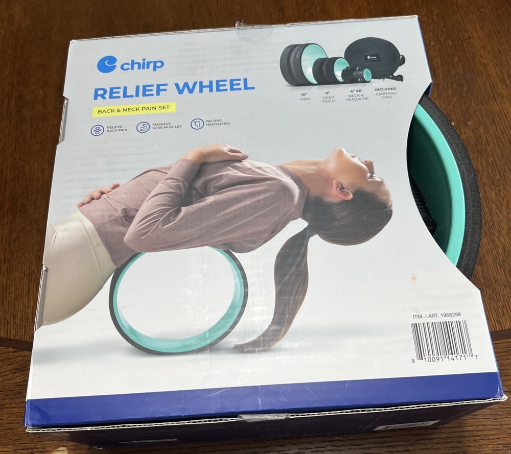 Chirp Relief Wheel Foam Rollers Back & Neck  10" 6" 4" With Case