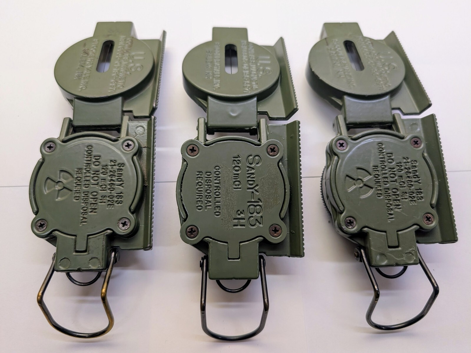 Used USGI Stocker & Yale Model SandY-183 3H Tritium Lensatic Compass