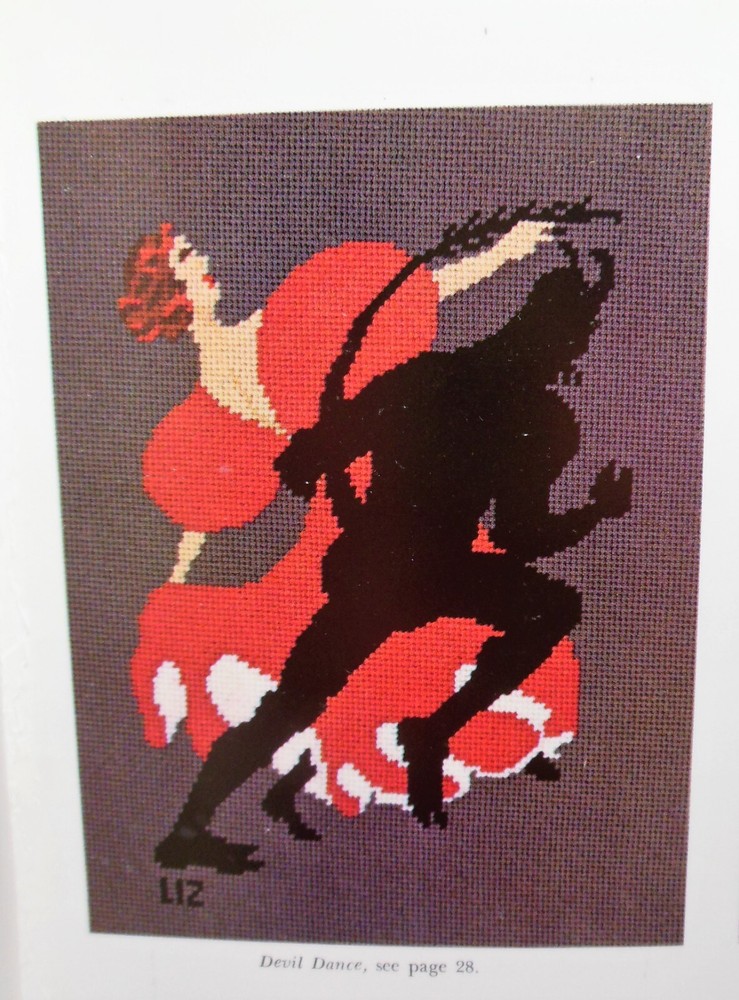 Thomas Theodor Heine Poster NEEDLEPOINT PATTERN Devil Dance Horns Tail