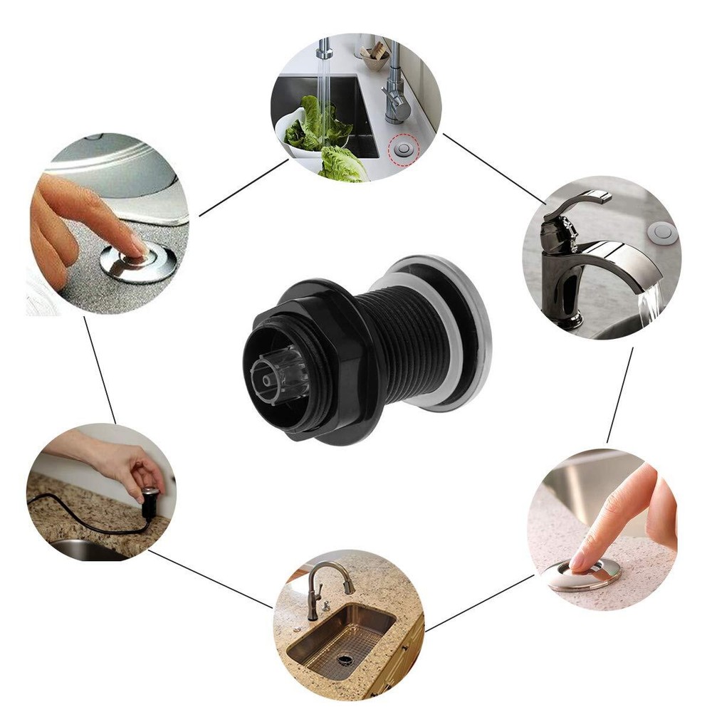 Sink Top Push Button With Air Hose Replacement Air Switch Button For Garbage Dis