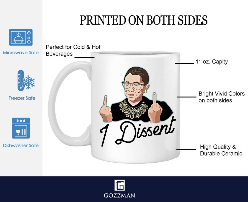RBG 1 Dissent Mug White 11OZ 15OZ