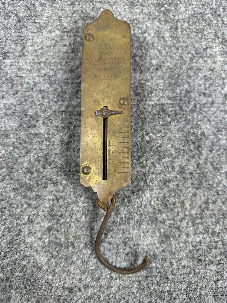 Antique Brass Excelsior Improved Spring Balance Scale 25 lb. Kitchen Display