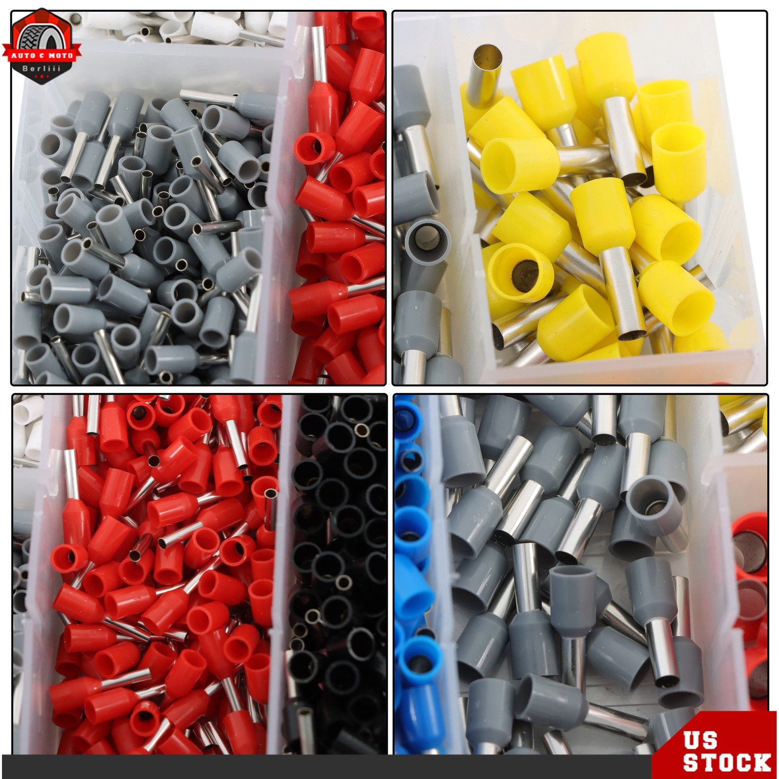 Ferrule Crimping Tool Kit AWG 23-7 Self-Adjustable Ferrel Crimper Kit w/1200PCS