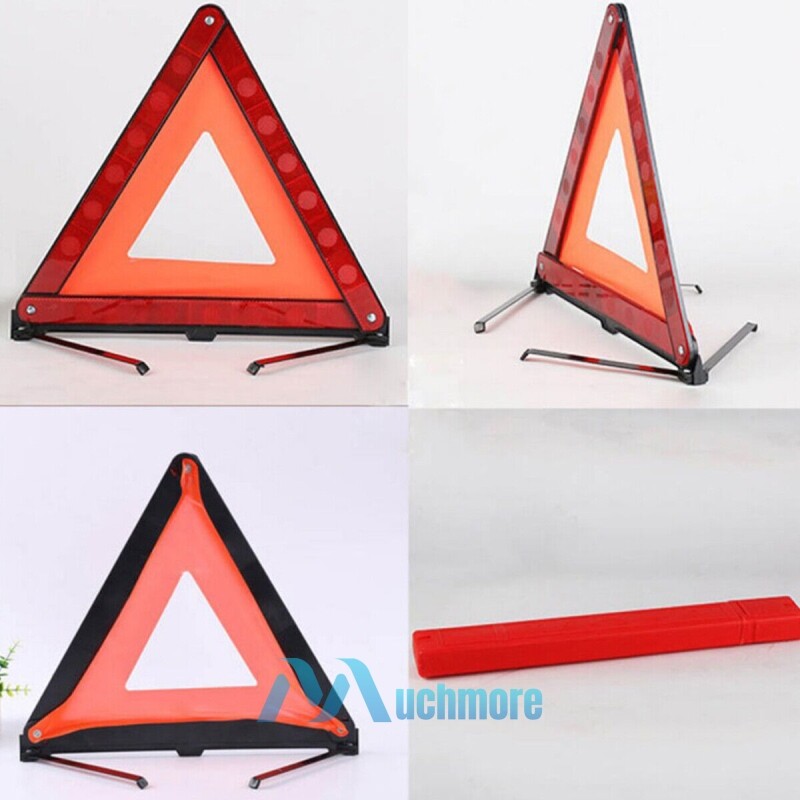 3X Car Emergency Warning Triangle Reflective Safety Roadside Kit DOT Approved