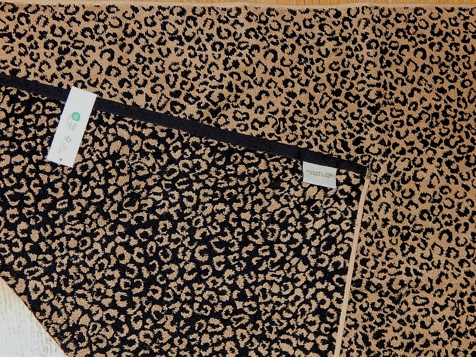 RACHEL ZOE 100%Cotton BATH Towel 30"x56" LEOPARD PRINT TWO-SIDE NEW AUTHENTIC