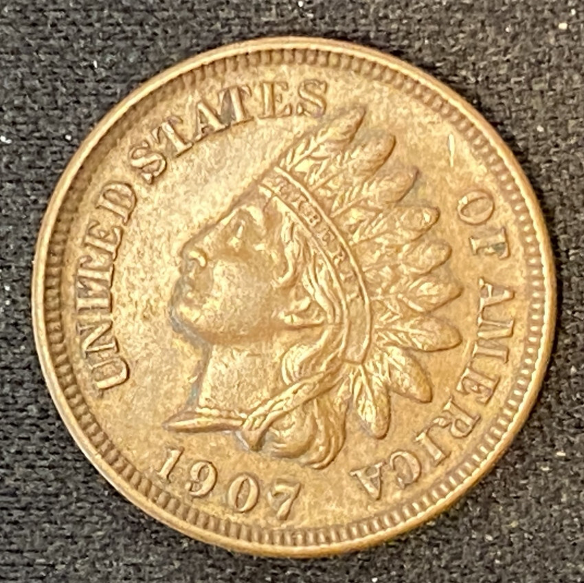 1907 Indian Head Cent - four diamonds