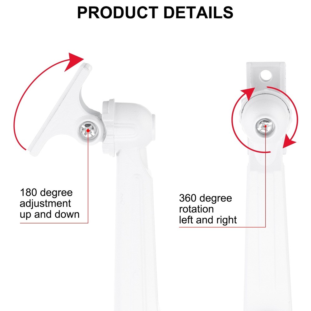Security Camera Mounting 7.4" Universal CCTV IP Bracket Aluminum Alloy White
